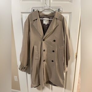 Beige Double-Breasted Coat